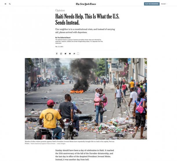 New York Times, 10 février 2021